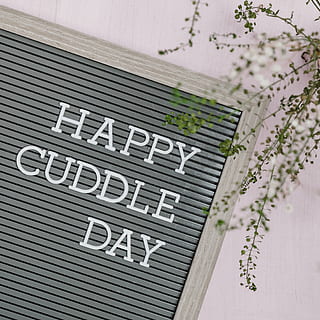 happy, cuddle day text, text, plant, symbol, logo, trademark, blossom, flower, valentine's day, valentines, foliage, cuddle, hug, grey, love, flatlay, quote, letter board, type, romance, romantic, western script, communication, no people, close-up, indoors, food and drink, wood - material, sign, studio shot, food, white color, message, day, single word, business, pattern, capital letter, menu, 2K, CC0, public domain, royalty free