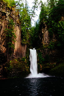 vandfald sceneri, vand, flod, natur, udendørs, vandfald, Forenede Stater, toketee falls, træ, plante, strøm, Skov, klint, mos, grøn, himmel, vinter, hvid, regnskov, vegetation, jord, bevægelse, lang eksponering, skønhed i naturen, scenics - natur, sløret bevægelse, flydende vand, ingen mennesker, klippe, dag, sprøjt, rock-objekt, flyder, magt i naturen, faldende vand, 5K, CC0, offentligt domæne, royaltyfrie