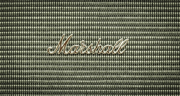 grauer Marshall-Verstärker, Wohnkultur, Logo, Warenzeichen, Symbol, Text, gewebte, Redner, Marshall, Teppich, Muster, Gitter, Leinen-, Alphabet, Wort, Elektronik, Verstärker, Objektivkappe, Recycling-Symbol, Segeltuch, Weberei, Vollbild, Hintergründe, Nahansicht, texturiert, keine Leute, Kommunikation, westliche Schrift, drinnen, Metall, Textil-, Studioaufnahme, Technologie, High Angle View, Matte, Tag, silberfarben, Stillleben, 4K, CC0, gemeinfrei, lizenzfrei