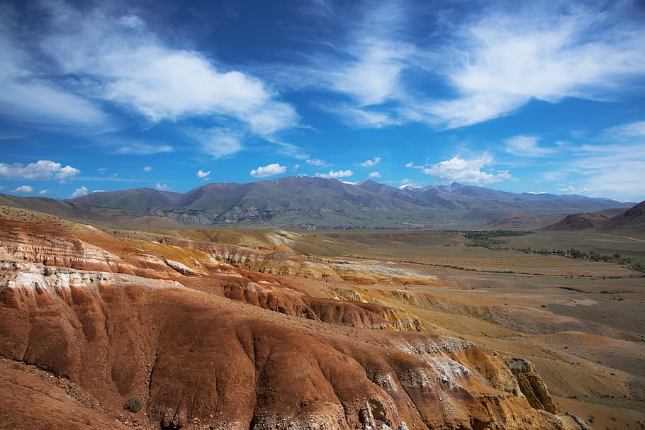 pemandangan, langit, awan, alam, indah, gunung, bidang, suasana hati, suasana, di luar rumah, scenics - alam, keindahan di alam, adegan yang tenang, lingkungan Hidup, awan - langit, ketenangan, adegan non-urban, pegunungan, geografi fisik, terpencil, idilis, geologi, hari, batu, tujuan wisata, formasi batuan, tidak ada orang, iklim, iklim kering, pemandangan dramatis, pembentukan, terkikis, lanskap bergulir, 5K
