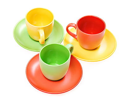 kopper, køkken, tæt på, isolerede, bunke, cafe, ingen, mange, plade, grøn, hvid, bar, række, kaffe, rød, drik, drikke, gul, linje, lyse, stak, orange, service, ren, te, krus, underkop, lyserød, fade, keramisk, gruppe, farve, objekter, farverig, blå, tom, sæt, stil, cofe, mad, glas, kop, grøn farve, multi farvet, gruppe af objekter, skåret ud, porcelæn, hvid baggrund, studio skud, levende farve, mad og drikke, ingen mennesker, te kop, hvid farve, tredimensionale, lilla, 1080P, CC0, offentligt domæne, royaltyfrie
