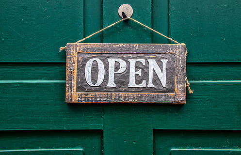 open, shield, note, wood, lacquered, worn, welcome, entry, business time, old, suspension, green, white, black, band, hook, depend, detail, craft, carved, engraving, nostalgia, text, information, communication, sign, western script, no people, entrance, day, door, green color, information sign, wood - material, capital letter, metal, built structure, close-up, architecture, outdoors, safety, guidance, message, 5K, CC0, public domain, royalty free