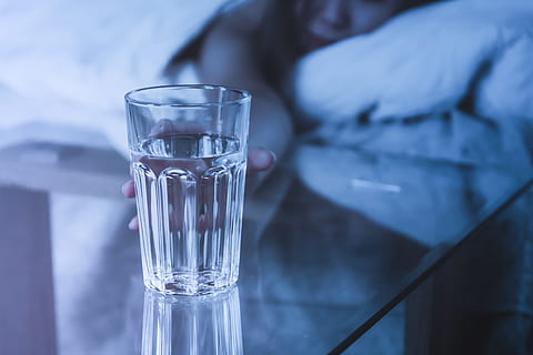 close, woman, thirsty, wants, drink, night, glass, drinking glass, refreshment, household equipment, close-up, water, glass - material, focus on foreground, food and drink, drinking water, indoors, transparent, cold drink, table, nature, one person, healthcare and medicine, drinking, 5K, CC0, public domain, royalty free