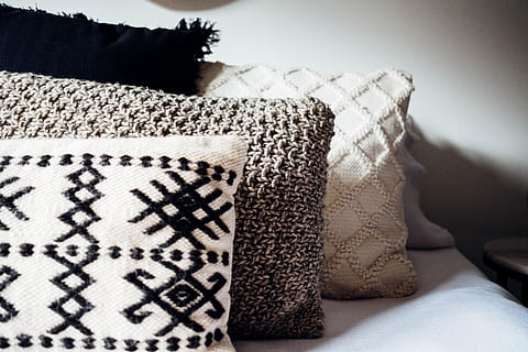 three, gray, throw, pillows, cushion, home decor, australia, outdoors, soil, sand, produce, plant, vegetable, wheat, grain, food, flora, interior, blanket, animal, indoors, furniture, textile, no people, pattern, pillow, relaxation, sofa, home interior, close-up, domestic room, white color, wool, living room, luxury, bed, comfortable, material, softness, floral pattern, 4K, CC0, public domain, royalty free