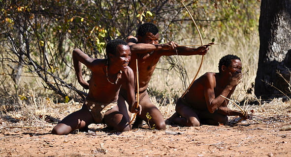 Namibia, sans, wylądować, Półnagi, mężczyźni, pełna długość, Natura, dzień, prawdziwi ludzie, drzewo, ludzie, posiedzenie, światło słoneczne, młody dorosły, dorosły, roślina, troje ludzi, razem, na dworze, kucając, styl życia, 4K, CC0, domena publiczna, darmowe zdjęcia