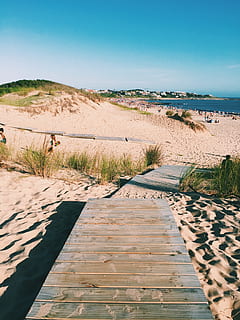 Uruguay, Jose Ignacio, Weg, erkunden, Reisen, Reise, Sommer, Sand, Strand, Sommer-, sonnig, Südamerika, Himmel, Szenen - Natur, Land, Ruhe, ruhige Szene, Schönheit in der Natur, Natur, Tag, klarer Himmel, Sonnenlicht, Pflanze, Gras, Wasser, Fußweg, keine Leute, Promenade, Landschaft, draußen, trockenes Klima, Marram Gras, Klima, 2K, CC0, gemeinfrei, lizenzfrei
