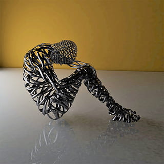 think, robots, future, model, wireframe, idea, internet, graphics, lattice, head, body, indoors, pattern, wall - building feature, one person, art and craft, studio shot, yellow, close-up, table, real people, fashion, lifestyles, reflection, animal wildlife, women, 2K, CC0, public domain, royalty free