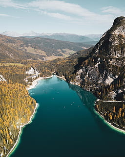 антенна, фотография, тело, воды, гора, озеро, пейзаж, природа, беспилотная фотография, Dji Mavic, Mavic Pro, Mavic, DJI, трутень, HD, мобильный, заставка, обои на стену, осенний лист, осенний цвет, осень, горное озеро, альпийское озеро, Scenics - Природа, красота в природе, спокойная сцена, спокойствие, небо, не городская сцена, идиллический, день, нет людей, горный хребет, среда, дистанционный пульт, облако - небо, на открытом воздухе, бирюзовый, 2K, CC0, общественное достояние, роялти бесплатно