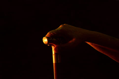 hand, leans, walking, stick, concepts, creative, ideas, life, old age, walking stick, human hand, human body part, black background, close-up, studio shot, heat - temperature, indoors, one person, holding, mature adult, flame, dark, fire, copy space, adult, burning, technology, finger, matchstick, 2K