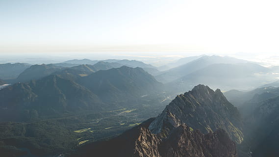 zugspitze, verão, grama, nuvens, Visão, névoa, alm, cidade, lago, floresta, arvores, leve, montanha, panorama, lindo, manhã, nascer do sol, Alemanha, Partenkirchen, garmisch, scenics - natureza, cadeia de montanhas, beleza na natureza, céu, cena tranquila, tranquilidade, cena não urbana, natureza, meio Ambiente, idílico, ninguém, céu limpo, majestoso, ao ar livre, dia, luz solar, Pico da montanha, formação, 5K, CC0, domínio público, royalty free
