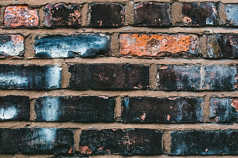 black, blue, orange, concrete, brick, brick texture, brick wall, bricks, brickwall, brickwork, cement, cube, design, dirty, masonry, pattern, red bricks, rough, solid, stones, surface, texture, wall, backgrounds, full frame, no people, architecture, built structure, textured, wall - building feature, day, arrangement, in a row, weathered, close-up, outdoors, stack, old, red, 5K, CC0, public domain, royalty free