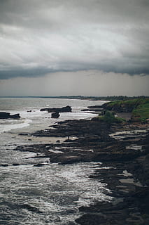 Foto, stenet, kyst, overskyet, himmel, strand, skyer, natur, ocean, Oceanside, klipper, rocky shore, landskab, naturskøn, hav, marinemaleri, kysten, havet, vand, sky - himmel, scenics - natur, horisont over vand, horisont, skønhed i naturen, jord, ingen mennesker, ro, bølge, rolig scene, bevægelse, dag, udendørs, 5K, CC0, offentligt domæne, royaltyfrie