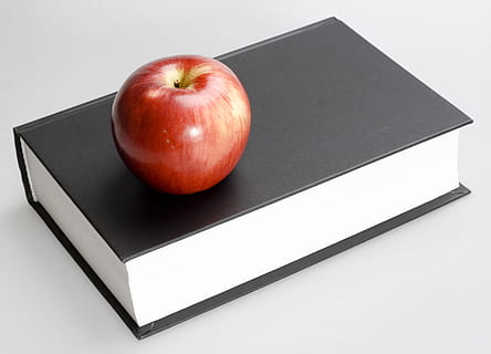 kitap, Eğitim, rehber kitap, bilgi, kütüphane, okur yazarlık, Edebiyat, okumak, ders kitabı, elma, kırmızı, elma - meyve, Gıda, sağlıklı beslenme, yiyecek ve içecek, meyve, refah, içeriye, yayın, siyah renk, stüdyo çekimi, kesmek, natürmort, Beyaz arkaplan, insansız, tazelik, öğrenme, kopya alanı, not defteri, abur cubur, 2K, CC0, kamu malı, telif ücretsiz