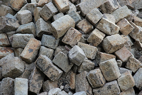 stone, pattern, texture, stones, architecture, rough, masonry, brick, blocks, backgrounds, full frame, solid, large group of objects, abundance, textured, stone - object, no people, day, rock, high angle view, gray, rock - object, nature, outdoors, stack, close-up, still life, stone wall, 5K, CC0, public domain, royalty free