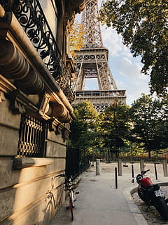 eiffel tower, paris, architecture, eiffel tower, tower, built structure, building exterior, tree, plant, the past, day, history, nature, travel destinations, sky, building, travel, incidental people, city, tourism, outdoors, belief, architectural column, 4K, CC0, public domain, royalty free