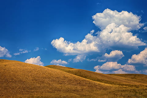 agricultură, albastru, nor, Cloudscape, camp, deal, orizont, orizontală, peisaj, peluză, luncă, Munte, natură, în aer liber, păşune, rural, scenă, cer, vară, nor - cer, mediu inconjurator, scenice - natura, frumusețe în natură, teren, o scenă liniștită, fundaluri, liniște, nici o persoana, orizont pe uscat, scenă non-urbană, veneraţie, vibrante, zi, 720P, CC0, domeniu public, fără drepturi de autor