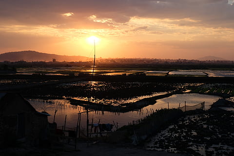 tramonto, paesaggio, agricoltura, acqua, viaggio, campo di riso, natura, Madagascar, notte, sole, luce del sole, Sunray, bacino, marina, Baia Marina, riflessione, pendio, sfondo, Antananarivo, cielo, nuvola - cielo, scenics - natura, bellezza nella natura, colore arancione, scena tranquilla, la tranquillità, nessuno, ambiente, architettura, scena rurale, all'aperto, campo, terra, 4K, CC0, dominio pubblico, privo di copyright