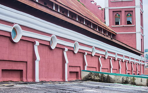 Nigerija, ogun valstybės, senovės, mečetė, pastatai, architektūra, pastatyta struktūra, pastato išorė, pastatas, nėra žmonių, dieną, raudona, miestas, langas, namas, lauke, gyvenamasis rajonas, stogas, architektūrinis stulpelis, gatvė, įėjimas, žemas kampo vaizdas, istorija, praeitis, fasadas, 4K, CC0, Viešasis domenas, nemokamai