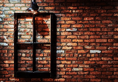 window, brick, rustic, frame, red brick, red, brick wall, wall, wall - building feature, built structure, architecture, no people, pattern, old, full frame, close-up, textured, building exterior, day, wood - material, outdoors, backgrounds, brown, rusty, 4K, CC0, public domain, royalty free