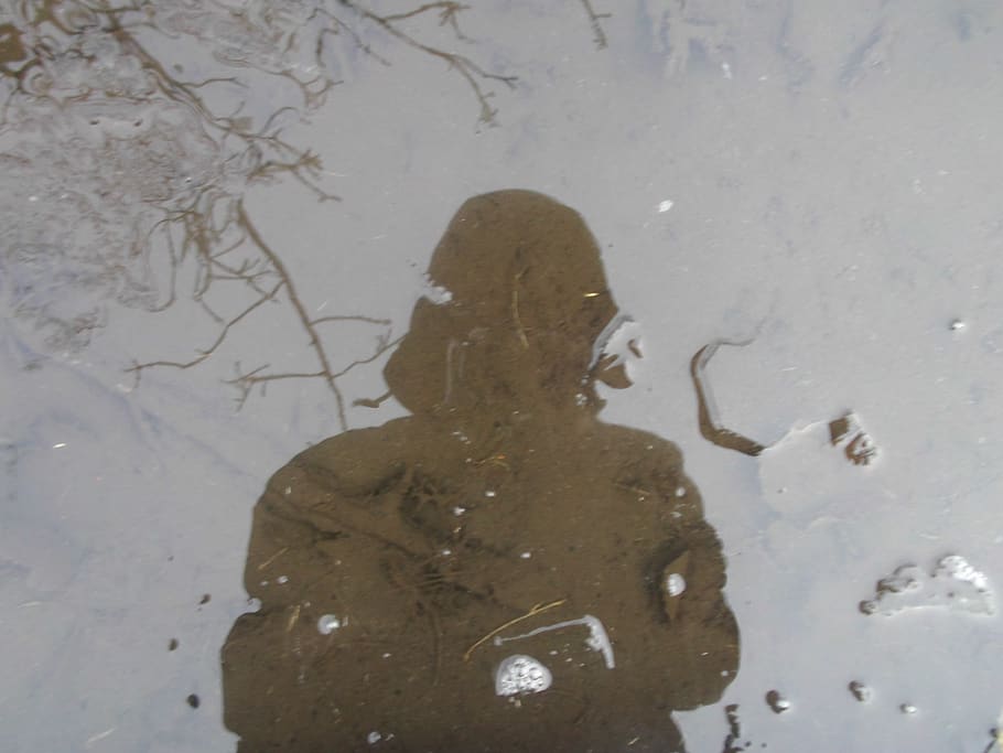vader, is, pyt, mig, fotografering, vinter, en person, rigtige mennesker, vand, livsstil, fritidsaktivitet, natur, afspejling, stående, herrer, våd, dag, jord, uigenkendelig person, havnefronten, høj vinkel visning, digital komposit, 5K