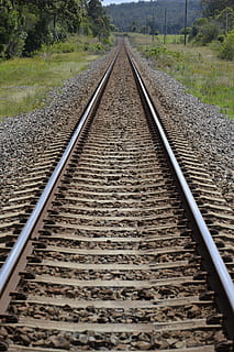 traccia, treno, rotaia, traversina, ferrovia, trasporto ferroviario, direzione, la strada davanti, mezzi di trasporto, prospettiva decrescente, metallo, punto di fuga, nessuno, natura, pianta, giorno, ghiaia, terra, all'aperto, viaggio, dritto, albero, campo, parallelo, lungo, acciaio, ciottolo, 4K, CC0, dominio pubblico, privo di copyright