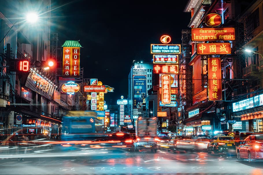 Cityscape geceleri, aydınlatılmış, gece, Kent, mimari, dış yapı, taşımacılık, hareket, sokak, ulaşım modu, yapılı yapı, araba, Motorlu araç, şehir hayatı, bulanık hareket, şehir Sokağı, yol, seyahat yerleri, işaret, uzun pozlama, kara taşıtı, açık havada, neon, ışık, gece hayatı, Cityscape, ofis binası dış, gökdelen, 5K
