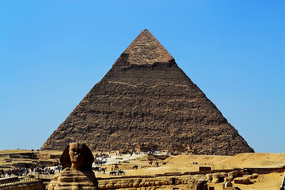piràmide, esfinx, desert, història, arquitectura, el passat, destinacions de viatge, cel, antic, estructura construïda, civilització antiga, viatjar, naturalesa, dia, cel clar, turisme, blau, representació humana, representació, escultura, arqueologia, a l'aire lliure, cap gent, 4K