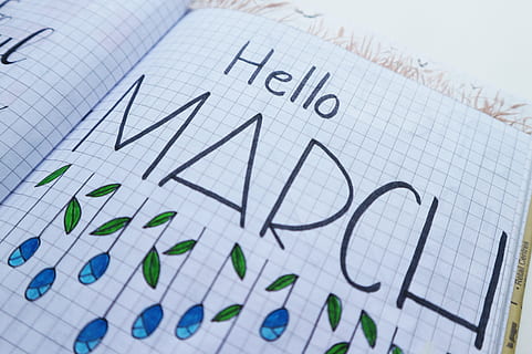 hello, march, printed, paper, white, surface, grid, note, notebook, diagram, business, communication, data, no people, graph, close-up, finance, chart, indoors, planning, document, number, text, corporate business, studio shot, selective focus, education, 4K, CC0, public domain, royalty free