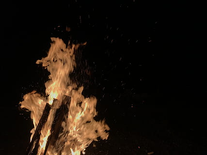 fuego rojo, fuego, llama, hoguera, aventuras, actividades de ocio, insecto, invertebrado, luciérnaga, animal, silueta, promontorio, cristal, cámping, impala, fauna silvestre, antílope, mamífero, flecha, símbolo, al aire libre, ardiente, fuego - fenómeno natural, calor - temperatura, movimiento, foto de estudio, fondo negro, noche, oscuro, material de madera, Iniciar sesión, madera, naturaleza, color naranja, nadie, larga exposición, movimiento borroso, leña, 4K, CC0, dominio público, libre de derechos