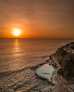 szenisch, Aussicht, Ozean, Sonnenuntergang, Strand, Wolken, Dämmerung, Umgebung, Horizont, Natur, Oceanside, draußen, Wellen, Meer, seelandschaft, Ufer, Himmel, Sonnenaufgang, Wasser, Szenen - Natur, Horizont über Wasser, Schönheit in der Natur, Ruhe, ruhige Szene, orange Farbe, Sonne, idyllisch, Land, wolke - himmel, keine Leute, Sonnenlicht, 2K, CC0, gemeinfrei, lizenzfrei