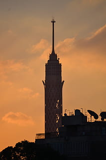 cairo, egypten, himmel, kairo tårn, tårn, skyer, silhuet, arkitektur, bygget struktur, solnedgang, bygning udvendig, sky - himmel, orange farve, rejsemål, bygning, ingen mennesker, natur, lav vinkel visning, by, rejse, turisme, høj - høj, udendørs, Spir, 4K, CC0, offentligt domæne, royaltyfrie