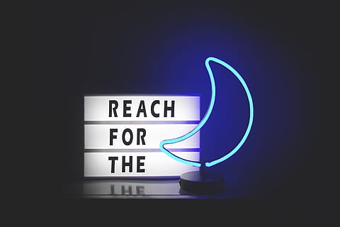 reach, blue, moon neon signages, art background, backdrop, background, background image, crescent moon, design, illuminated, inspiration, inspire, light, light blue, lights, message, moon, neon, neon light, neon sign, positivity, quote, reaching, shape, sign, technology, wanderlust, communication, text, studio shot, western script, indoors, black background, no people, single word, night, capital letter, dark, close-up, glowing, healthcare and medicine, glass - material, copy space, 4K, CC0, public domain, royalty free