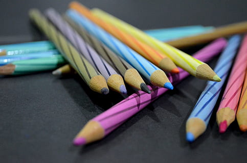 colour pencils #2, colors, colours, creative, creativity, fun, recreation, multi colored, variation, close-up, pencil, choice, no people, large group of objects, indoors, art and craft, selective focus, colored pencil, focus on foreground, wood - material, pink color, group of objects, writing instrument, still life, container, in a row, art and craft equipment, purple, 2K, CC0, public domain, royalty free