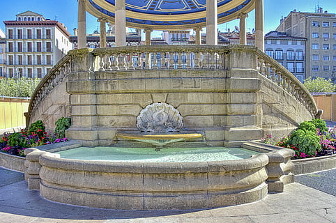 fonte, jardim, parque, arquitetura, agua, estrutura construída, natureza, escultura, exterior do edifício, arte e Artesanato, estátua, plantar, ninguém, destinos de viagem, dia, ao ar livre, viagem, construir, cidade, história, representação, ornamentado, 5K, CC0, domínio público, royalty free