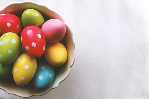 happy, easter!, bowl, full, easter, eggs., multi colored, indoors, celebration, no people, ball, holiday, copy space, table, still life, high angle view, food, close-up, large group of objects, variation, pool ball, directly above, food and drink, 5K, CC0, public domain, royalty free