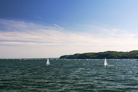 regatta, sailboat, sailing, navigation, sea, travel, adventure, the sail, sport, water, summer, yacht, the baltic sea, games, poland, the coast, gdynia, boats, holidays, holiday, ocean, sky, waterfront, scenics - nature, beauty in nature, nature, no people, cloud - sky, day, horizon, idyllic, tranquil scene, nautical vessel, tranquility, blue, outdoors, non-urban scene, transportation, horizon over water, 4K, CC0, public domain, royalty free
