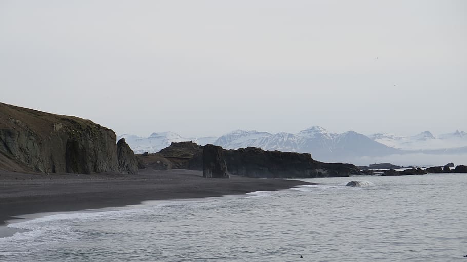 morze, ocean, woda, fala, Natura, Wybrzeże, krajobraz, Góra, niebo, , piękno natury, scenics - natura, spokojna scena, nabrzeże, spokój, żadnych ludzi, pasmo górskie, scena pozamiejska, zdalny, dzień, ruch, na dworze, środowisko, góra lodowa, 4K
