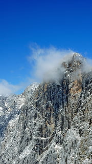Austria, Ramsau / Dachstein, Dachstein-Gletscherbahn, Munte, cer, scenice - natura, frumusețe în natură, scenă non-urbană, o scenă liniștită, mediu inconjurator, natură, liniște, zi, geologie, albastru, nor - cer, temperatura rece, zăpadă, de munte, nici o persoana, stâncă, fumul - structura fizică, în aer liber, formare, varf de munte, un munte acoperit de zăpadă, 5K, CC0, domeniu public, fără drepturi de autor