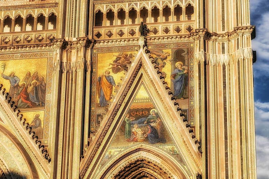 church, construction, architecture, keep, holy, religious, peace, cathedral, low angle view, religion, built structure, history, belief, place of worship, the past, building exterior, travel destinations, spirituality, no people, building, tourism, day, travel, arch, architectural column, gothic style, ceiling, ornate, architecture and art, carving, 1080P