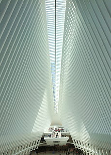 arkitektonisk design, arkitektur, bygning, vindu, forente stater, World Trade Center stasjon, New York City, himmellys, korridor, Kunst, belysning, nyc, geometri, abstrakt, new york, Urban, person, menneskelig, mennesker, by, transport, mønster, ingen folk, tak, transportmiddel, innendørs, moderne, bygget struktur, reise, dag, offentlig transport, synkende perspektiv, reisemål, jernbane transport, metall, futuristiske, sølvfarget, 4K, CC0, offentlig domene, opphavsrett gratis