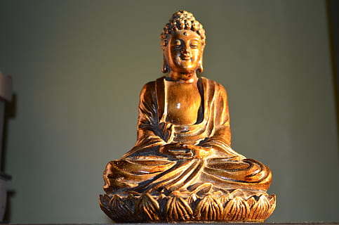 Buddha, sochařství, socha, umění a řemesla, zastoupení, lidské zastoupení, uvnitř, náboženství, zlaté barvy, tvořivost, víra, mužská podobnost, duchovno, nikdo, řemeslo, zlato, architektura, detail, pozlacený, modla, 4K, CC0, veřejná doména, bez autorských práv