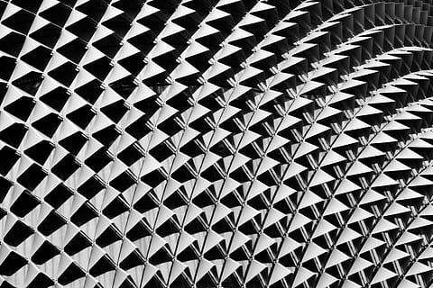 architecture, structure, building, pattern, city, spiral, design, triangle, shadow, urban, geometric, singapore, abstract, backgrounds, geometric Shape, black And White, illustration, shape, backdrop, black Color, grid, gray, futuristic, textured, three-dimensional Shape, steel, computer Graphic, modern, metal, vector, seamless, white, monochrome, decoration, technology, metallic, illusion, creativity, wallpaper Pattern, textured Effect, ornate, striped, shiny, 5K, CC0, public domain, royalty free