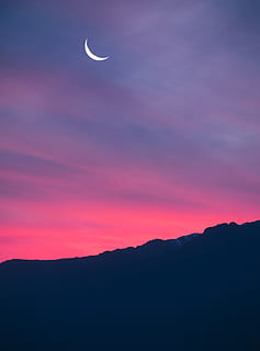 Argentina, mendoza, céu, scenics - natureza, beleza na natureza, por do sol, silhueta, nuvem - céu, cena tranquila, crescente, tranquilidade, lua, espaço, astronomia, ninguém, natureza, noite, idílico, cor laranja, ao ar livre, montanha, cena não urbana, Sombrio, eclipse, 5K, CC0, domínio público, royalty free