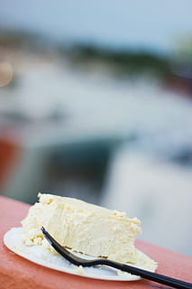 cake, summer, fun, city, food, fork, eating, eat, june, july, party, delicious, tasty, cheesecake, food and drink, plate, sweet food, freshness, focus on foreground, dessert, sweet, ready-to-eat, eating utensil, indulgence, close-up, day, unhealthy eating, kitchen utensil, temptation, baked, table, no people, snack, french food, 5K, CC0, public domain, royalty free