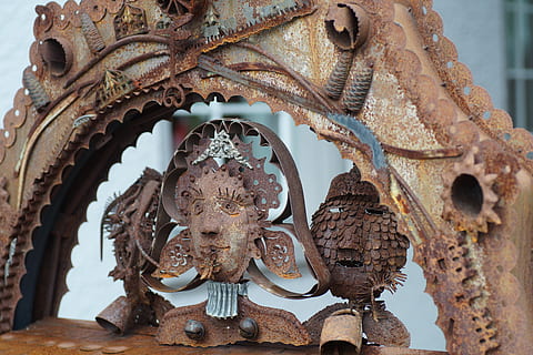 artă, obiect, foaie, rugini, față, artă și sculptură, reprezentare, sculptură, spiritualitate, creativitate, religie, credință, statuie, arhitectură, nici o persoana, ambarcațiune, reprezentare umană, construită, lăcaș de cult, clădire, zi, să se concentreze asupra primelor elemente, asemănarea bărbaților, bogat ornamentat, 5K, CC0, domeniu public, fără drepturi de autor