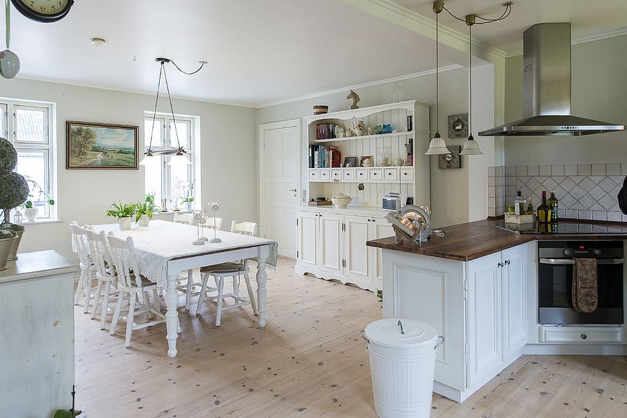 libreria, cucina, controsoffitto, superficie, mobilia, scaffalature, Conservazione, arredamento, casa, design, ufficio, scrivania, mensola, interno, panchine, sedie, tavolo, struttura, libri, scaffali, armadio, armadio da cucina, stanza domestica, in casa, pavimentazione, interno di casa, cucina domestica, nessuno, posto a sedere, vita domestica, sedia, apparecchio, giorno, assenza, Colore bianco, stili di vita, pavimento in legno, interno vetrina casa, lusso, pavimento piastrellato, 4K