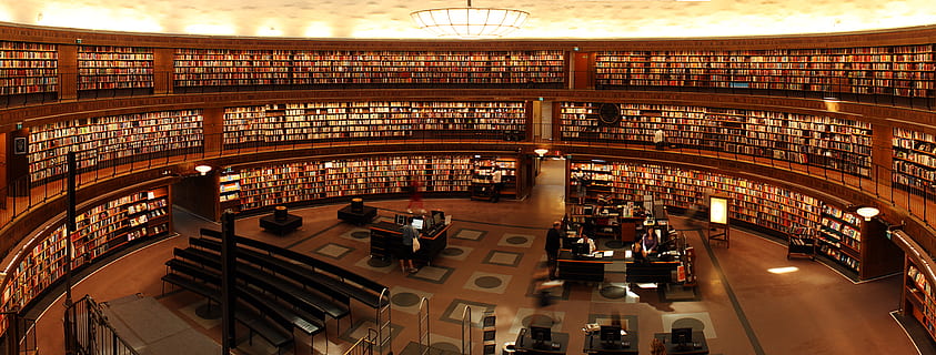 la photographie, salle de bibliothèque, livres, bibliothèque, étudiants, étude, Université, architecture, structure construite, moderne, ville, extérieur du bâtiment, Destinations de voyage, illuminé, luxe, affaires, livre, vue grand angle, personne, Lentille de fisheye, matériel d'éclairage, centre commercial, balustrade, richesse, gouvernement, 8K, CC0, domaine public, libre de droits
