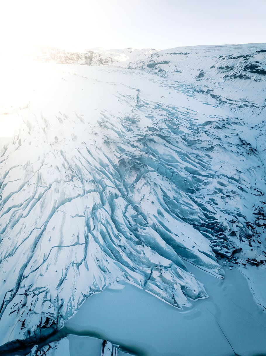 isoverflade, udendørs, bjerg, natur, is, sne, gletscher, panoramisk, landskab, ærme, beklædning, tøj, ødemark, vand, kystlinjen, ocean, kyst, hav, vinter, sport, miljø, kold temperatur, skønhed i naturen, ingen mennesker, dag, hvid farve, himmel, scenics - natur, luftfoto, renhed, snedækket bjerg, 4K