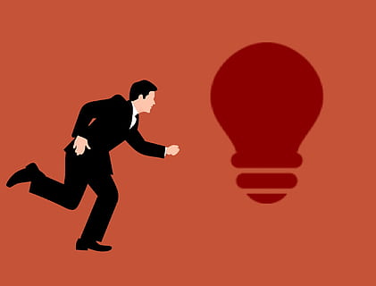 businessman, rushing, new, ideas, idea, creative, chasing, inspiration, new business, target, market, innovation, man, spread the word, brain storming, , silhouette, business, business person, red, men, suit, people, males, adult, corporate business, side view, emotion, colored background, full length, indoors, well-dressed, cut out, communication, contemplation, 1080P, CC0, public domain, royalty free