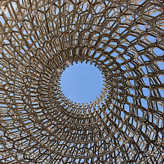 modell, abstrakt, form, runda, sfär, dekoration, london, Storbritannien, bikupan, mönster, geometrisk form, lågvinkelvy, cirkel, arkitektur, inget folk, himmel, design, byggd struktur, kupol, full ram, dag, bakgrunder, natur, direkt nedanför, klar himmel, konst och hantverk, solljus, metall, koncentrisk, utsmyckad, takfönster, tak, 4K, CC0, offentligt domän, royaltyfria